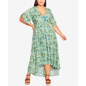 Avenue Womens Plus Size Val Print Dress